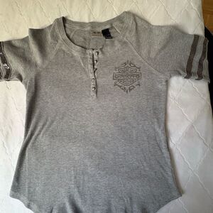 Harley-Davidson Gray Long Sleeve Top